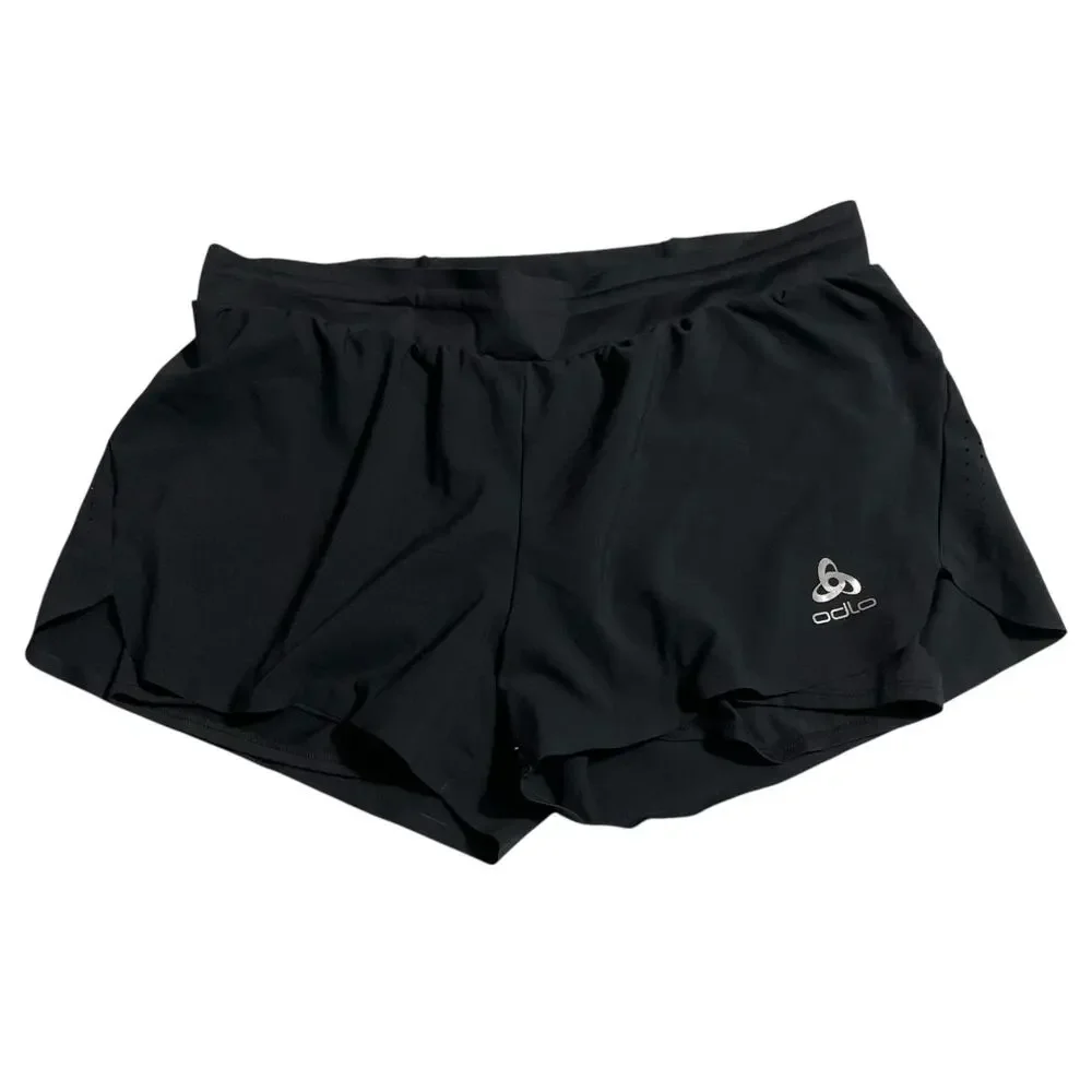 Odlo Womens Athletic Shorts Size Medium Black Zero Weight Drawstring Running